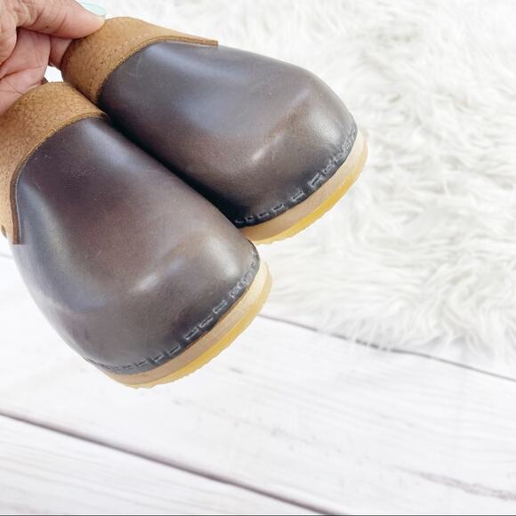 🆕 Anna by The Swedish Clogs Inc Brown Leather Clogs Mules Size 37 - Picture 5 of 6